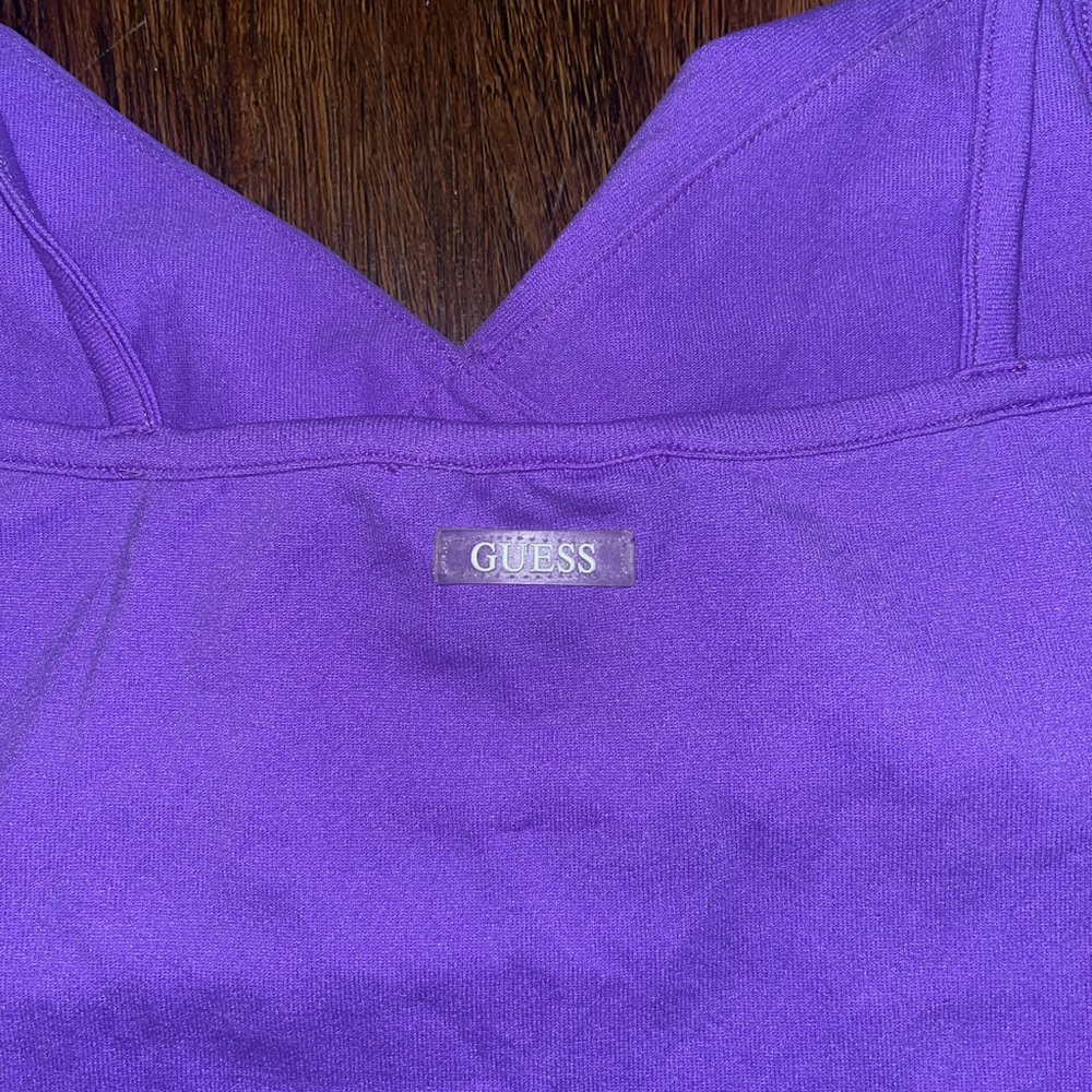 Guess Ruffled Purple Camisole Fitted Top - Picture 3 of 5